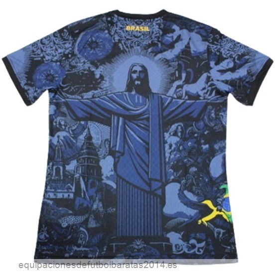 Nuevo Tailandia Especial Camiseta Brasil 2024 Azul Marino Baratas